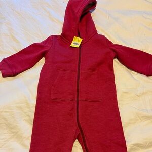 Primary Deep Pink Kids One Piece Fleece lined Jumper